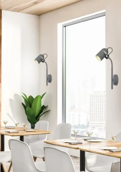 Kinkiet Gray na wysięgniku 1x40W E14 szary