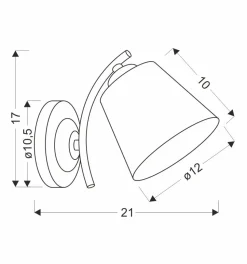 Kinkiet Greco lampa brunatny+złoty 1x40  E27 klosz biały