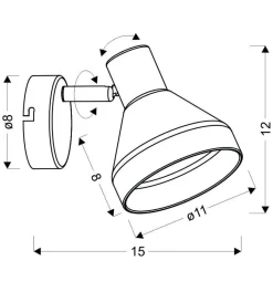 Kinkiet Gregory lampa czarny brąz 1x40W  E14 klosz dymiony