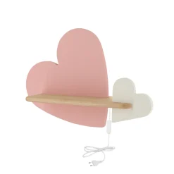 Kinkiet Heart lampa 5W LED 4000K iq kids  z przew różowy+biały