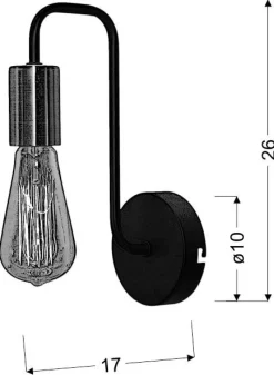 Kinkiet Herpe 1x60W E27 czarny