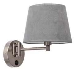 Kinkiet Ibis lampa satynowy 1x40W E14  abażur grafitowy