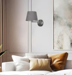 Kinkiet Ibis lampa satynowy 1x40W E14  abażur grafitowy