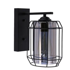 Kinkiet Jonera lampa czarny p20 1x40W  E27 klosz dymiony