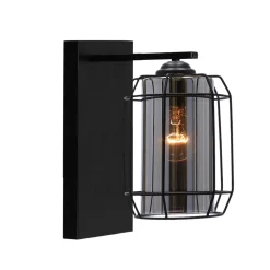 Kinkiet Jonera lampa czarny p25 1x40W  E27 klosz dymiony