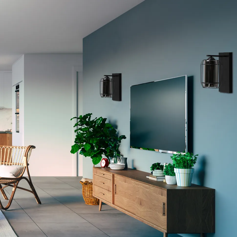 Kinkiet Jonera lampa czarny p25 1x40W E27 klosz dymiony