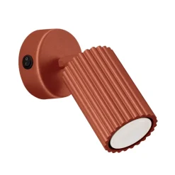 Kinkiet KARBON ochra czerwona  z włącznikiem