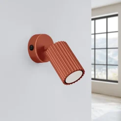 Kinkiet KARBON ochra czerwona  z włącznikiem