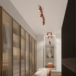 Kinkiet KARBON ochra czerwona  z włącznikiem