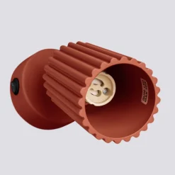 Kinkiet KARBON ochra czerwona  z włącznikiem