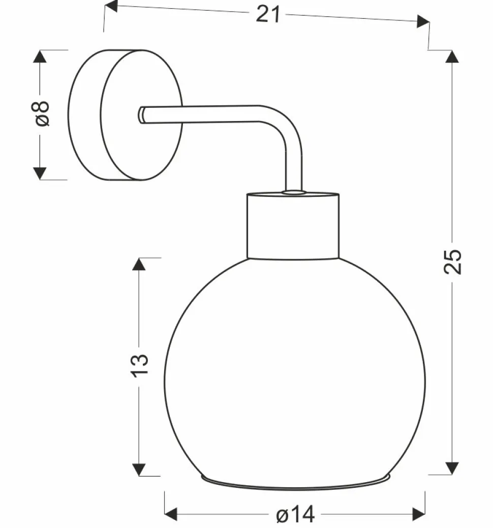 Kinkiet Lady lampa czarny 1x40W E27 klosz złoty