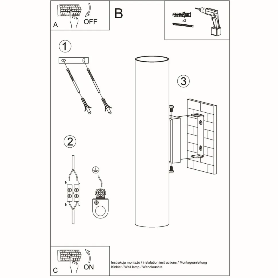 Kinkiet LAGOS 2 czarny