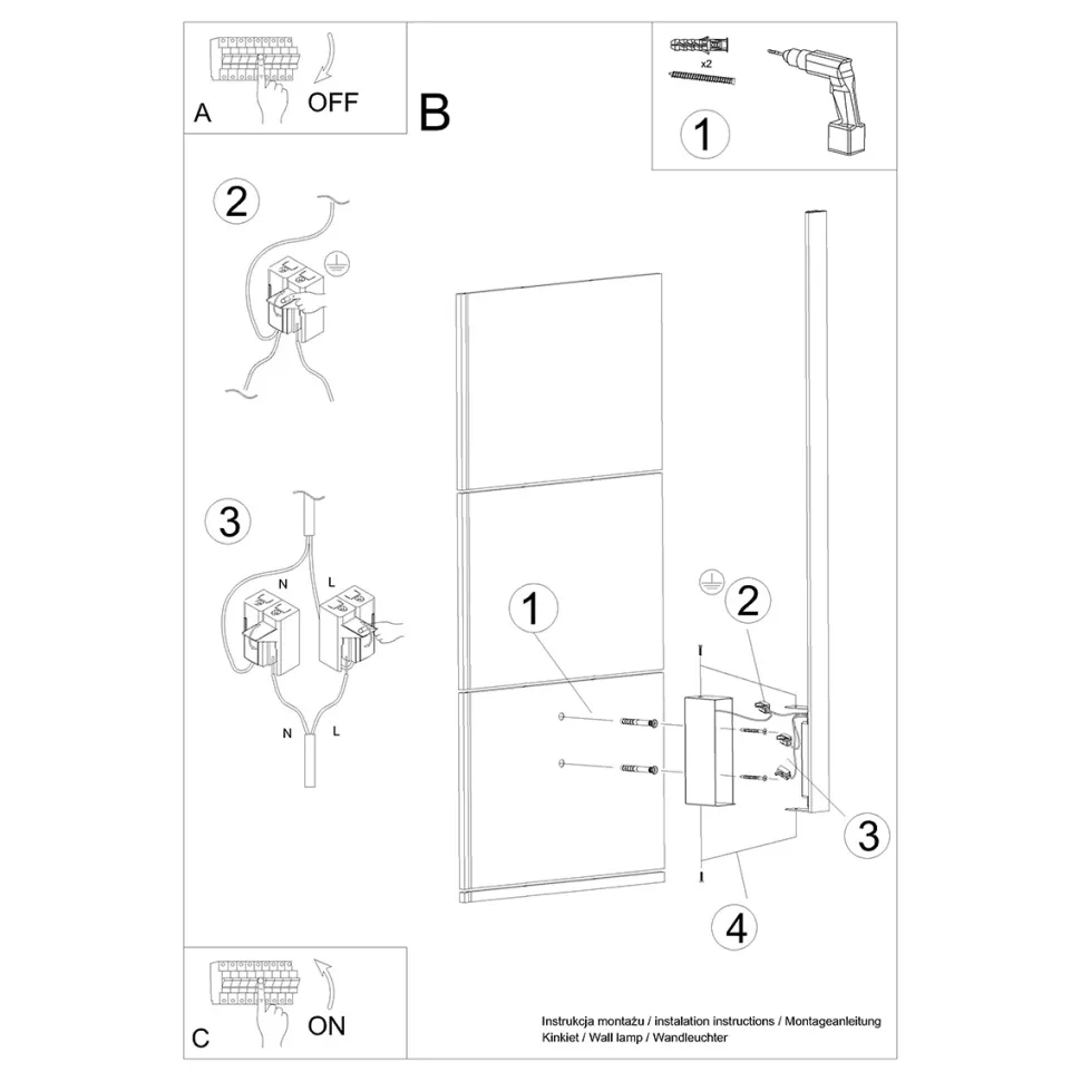 Kinkiet LAHTI L biały LED 4000K