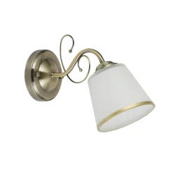 Kinkiet Losanna lampa patynowy 1x40W E14  klosz biały z obwódką