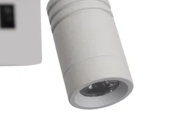 Kinkiet Magnum 3 lampa prostokątny 1x40W  E27+3W LED abażur okrągły biały