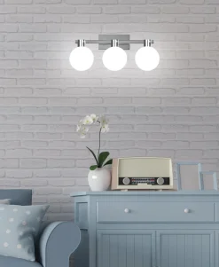 Kinkiet Maldus lampa chromowy 3x40W G9  klosz biały