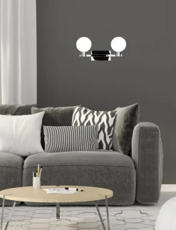 Kinkiet Maldus lampa chromowy 2x40W G9  klosz biały