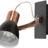 Kinkiet Markus 1x50W GU10  czarny+miedziany bez żarówki