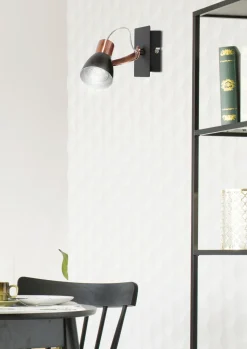 Kinkiet Markus 1x50W GU10  czarny+miedziany bez żarówki