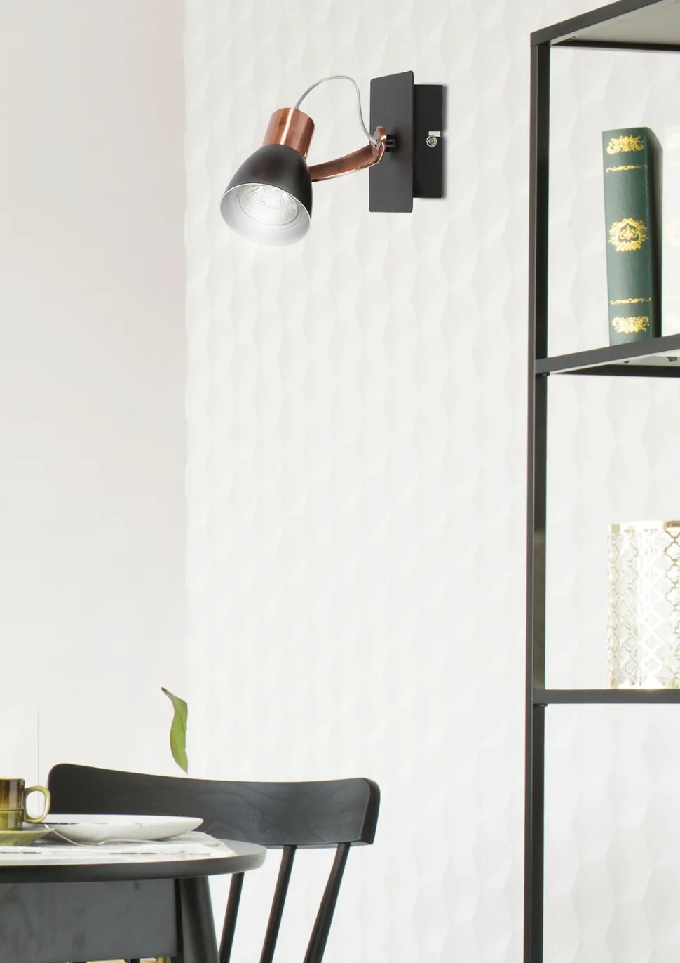 Kinkiet Markus 1x50W GU10 czarny+miedziany bez żarówki