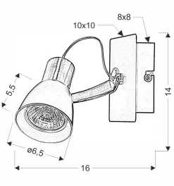 Kinkiet Markus 1x50W GU10 czarny+miedziany bez żarówki