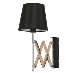 Kinkiet Mito lampa chrom 1x40W E27  abażur czarny