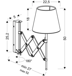 Kinkiet Mito lampa chrom 1x40W E27  abażur czarny