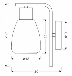 Kinkiet MOLDO lampa 1x40W E27 klosz  bezbarwny