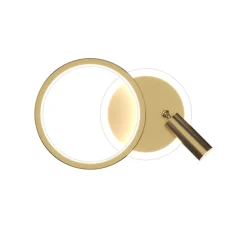 Kinkiet MONET lampa koło złoty 18W LED  3000K klosz biały