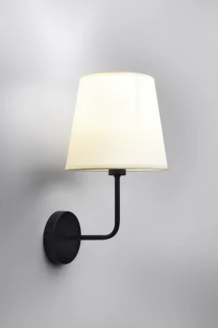 Kinkiet Pasteri lampa czarny matowy  1x40W E14 abażur beżowy