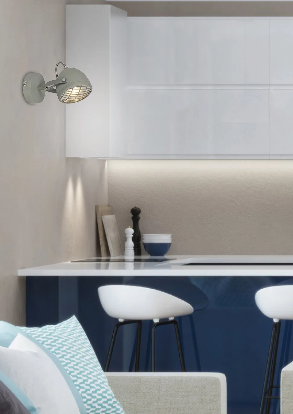 Kinkiet Pent 1x50W GU10 betonowy szary