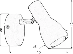 Kinkiet Picardo 1x40W E14 czarny matowy