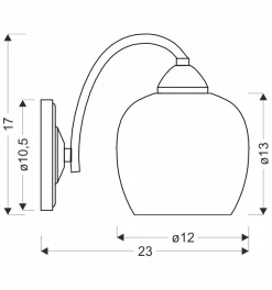 Kinkiet Prego lampa chromowy 1x40W E27  klosz bezbarwny