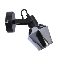Kinkiet Randi lampa czarny matowy 1x15W  E14 klosz dymiony
