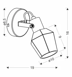 Kinkiet Randi lampa czarny matowy 1x15W  E14 klosz dymiony