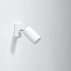 Kinkiet RING biały z włącznikiem