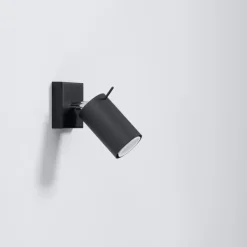 Kinkiet RING czarny z włącznikiem