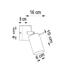 Kinkiet RING czarny z włącznikiem