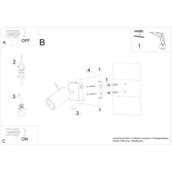 Kinkiet RING czarny z włącznikiem