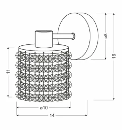 Kinkiet Royal 1x40W G9 chrom+kryształki
