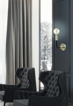 Kinkiet Saga lampa patyna+matowy czarny 1x40W E14