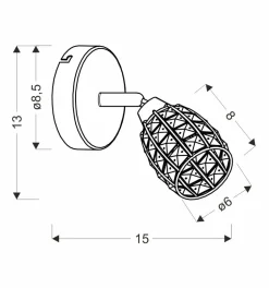 Kinkiet Shiba lampa chromowy 1x15W G9  klosz bezbarwny