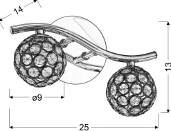 Kinkiet Starlet 2x40W G9  chrom/transparent