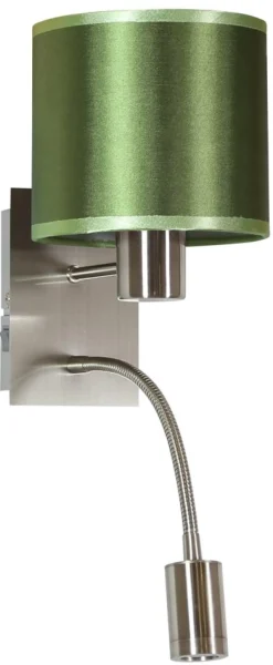 Kinkiet Sylwana 1x40W E14 + LED  z wyłącznikiem chrom / zielony ciemny