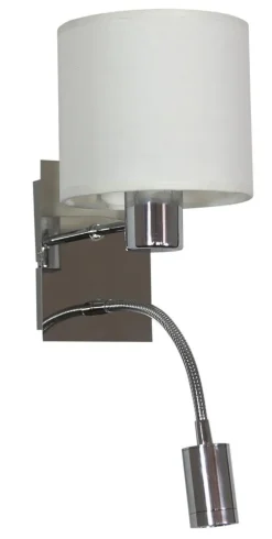 Kinkiet Sylwana 1x40W E14 + LED  z wyłącznikiem chrom / biały