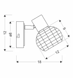 Kinkiet Tajga lampa czarny+drewniany  1x40W E14 klosz czarny+drewniany