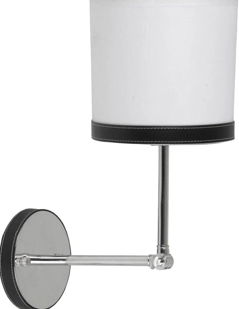 Kinkiet Tida 1x40W E14 chrom/abażur płótno/skóra