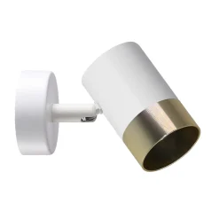 Kinkiet Tobi lampa biały 1x15W GU10 klosz biały+złoty