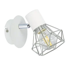 Kinkiet Verve 1x40W E14 biały abażur  chrom