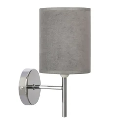 Kinkiet Yan lampa chromowy 1x40W E14  abażur grafitowy